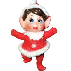 Vintage Really Cute Kawaii Dancing Mini Elf Santa